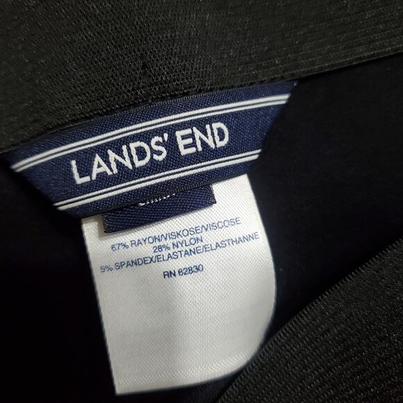 Lands End High Rise Slim Leg Pants Black Career Work Rayon Spandex M/T 10 - 12 - Picture 10 of 11